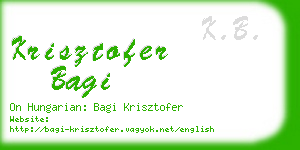 krisztofer bagi business card